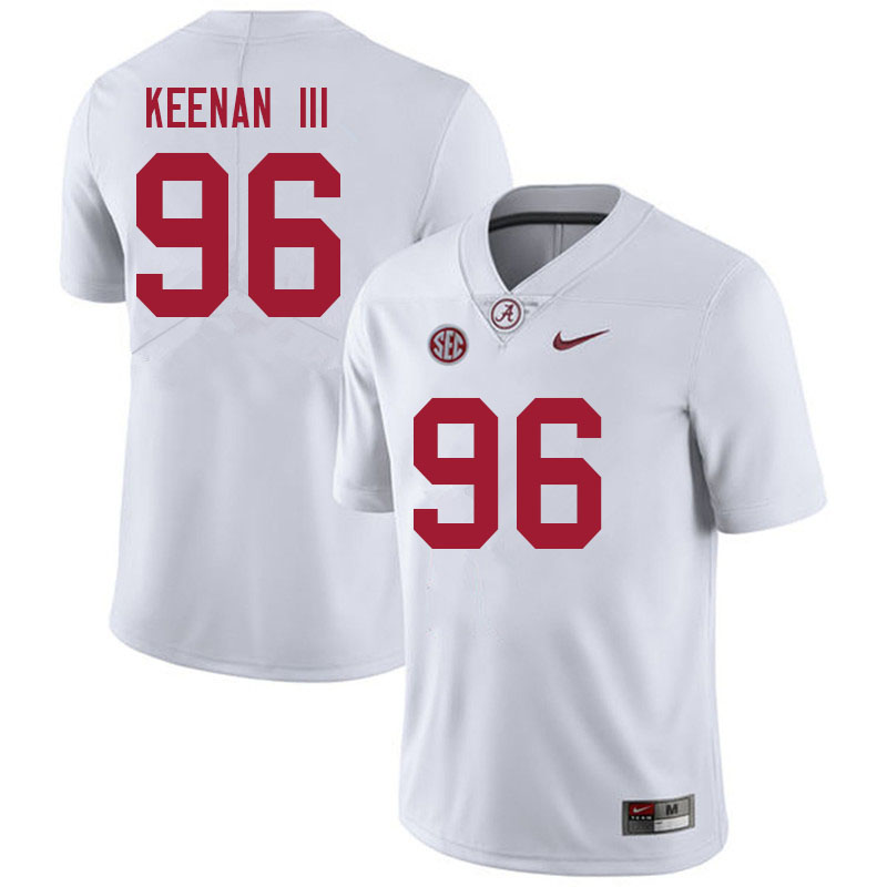 Alabama Crimson Tide Men's Tim Keenan III #96 White NCAA Nike Authentic Stitched 2021 College Football Jersey RH16C44QG